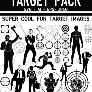 Target pack shooting targets, svg, AI, EPS, Jpeg