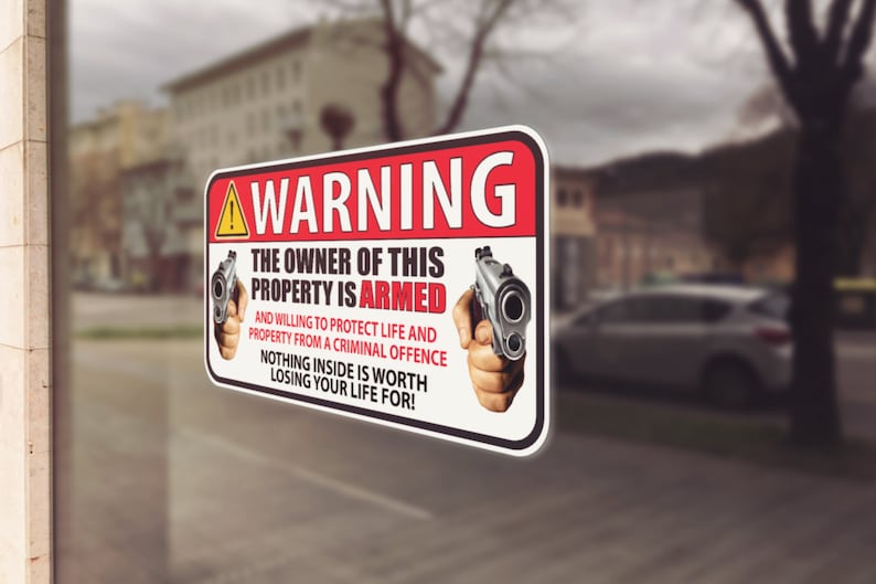 Own Property Warning Warning Property Owner Armed Sign - Security Decal 6x3 Inches - Etsy