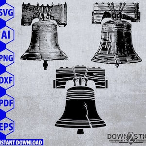 Liberty Bell SVG - Freedom Bell SVG - Freedom Bell Vector - 3 Pack EUA América - Svg Eps Png Vector