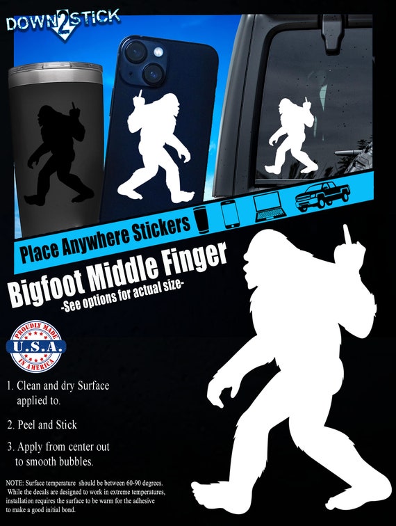 Sasquatch Bigfoot F**k Off Funny DieCut Vinyl Window Decal Sticker Car Truck 