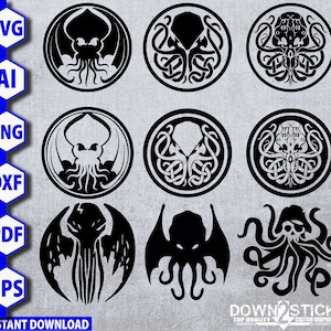 Cthulhu Celtic Knot SVG file, Lord of the Deep svg file image 1