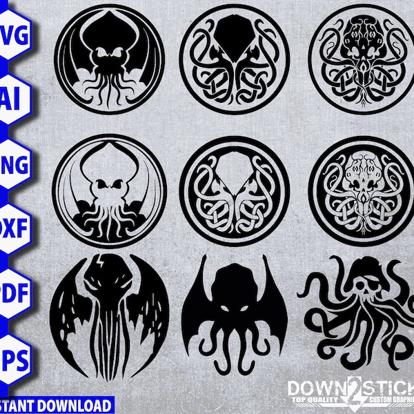 Cthulhu Celtic Knot SVG file, Lord of the Deep svg file