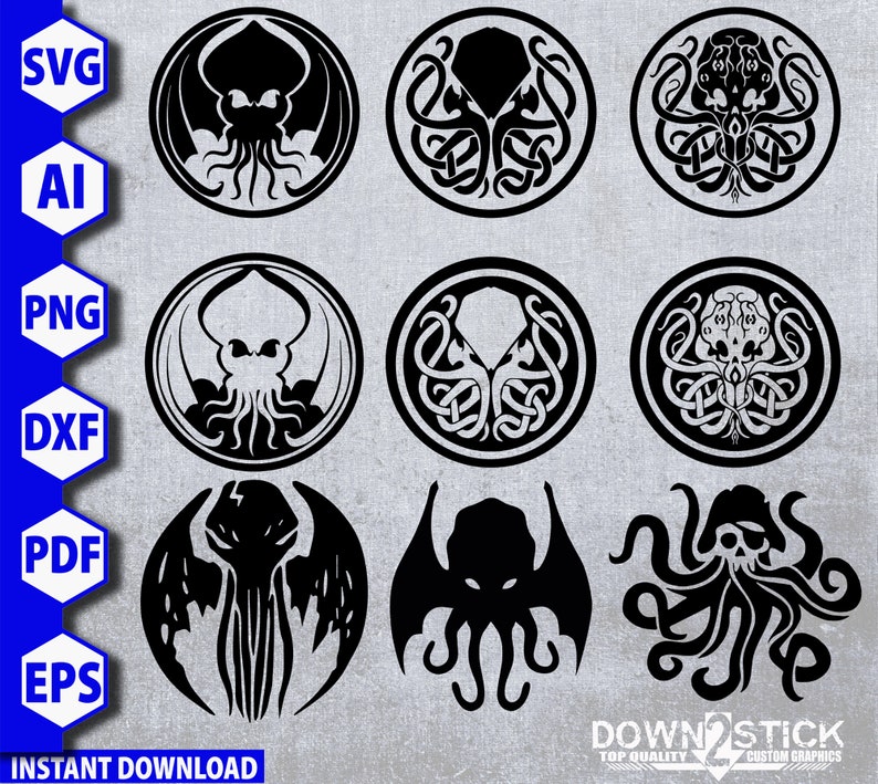 Cthulhu Celtic Knot SVG file, Lord of the Deep svg file image 1