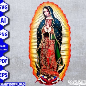 Our Lady of Guadalupe Digital file- Cut Contour offset- Roland BN-20- cricut- cameo silhouette