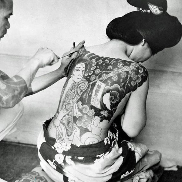 Vintage Tattoo Backpiece Image 11 X 14" High Quality Photo Print