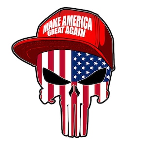 Trump Skull Make America Great Again sticker, MAGA decal