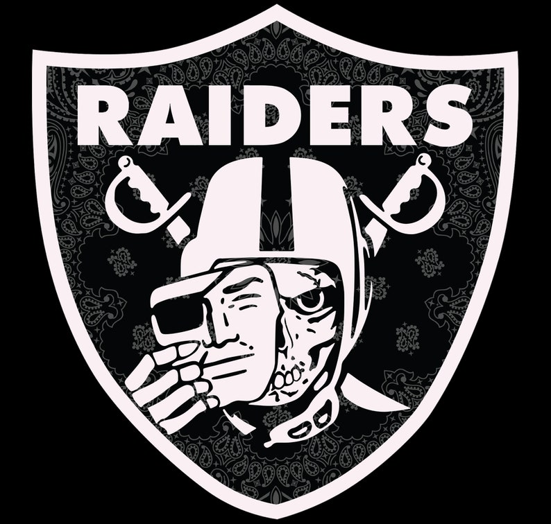 Las Vegas Raiders Skull Bandana Window Sticker Vinyl Decal Etsy