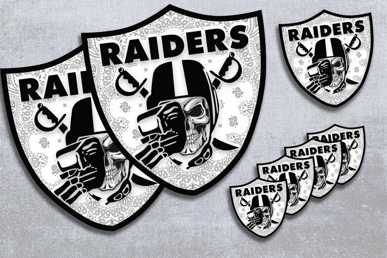 Las Vegas Raiders Skull Bandana Window Sticker Vinyl Decal Etsy