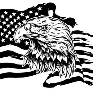 USA Eagle flag distressed decal sticker vinyl graphic american car truck window