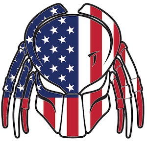 Predator USA | American Flag| Laptop Car Window Stickers, High Quality UV Laminated