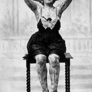 Vintage Woman Tattoo Image 11 X 14&quot; High Quality Photo Print