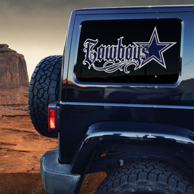 Cowboys Gothic Script Sticker, Waterproof Vinyl Decal - Etsy
