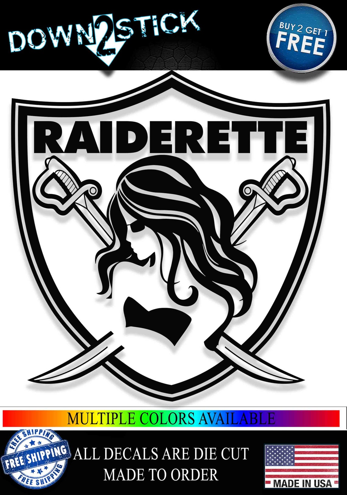 Raiderette Vinyl Decal Female Las Vegas Raider Fan Decal Etsy