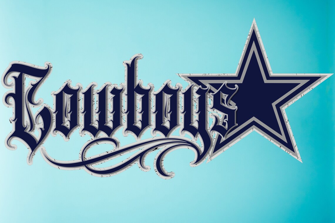 Cowboys Gothic Script Sticker, Waterproof Vinyl Decal - Etsy