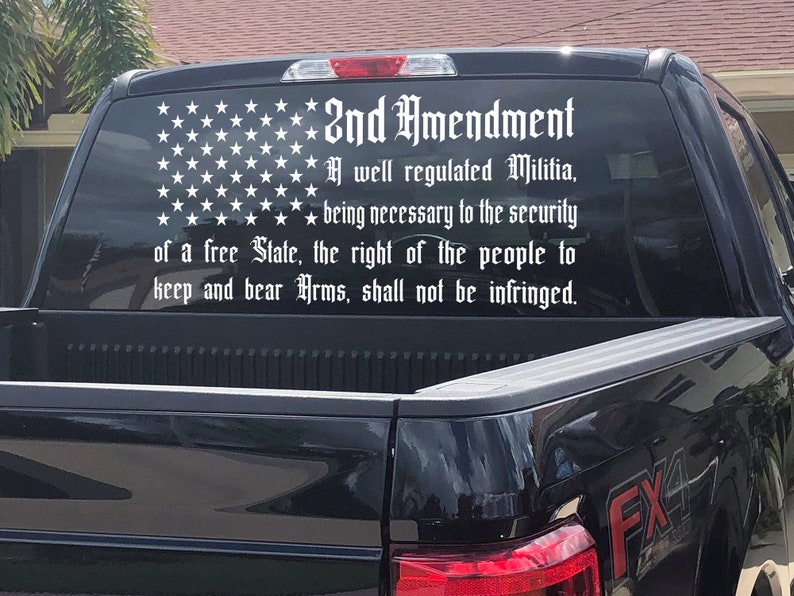 American Flag 2ND Amendment Vinyl USA Decal Sticker Truck Window ...