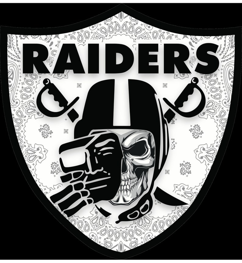 Las Vegas Raiders Skull Bandana Window Sticker Vinyl Decal Etsy