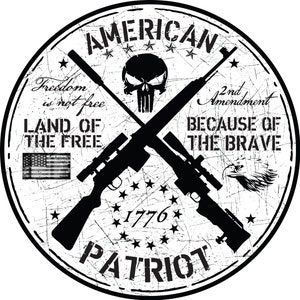 American Patriot sticker custom made - Land of the Free, Home of the Brave