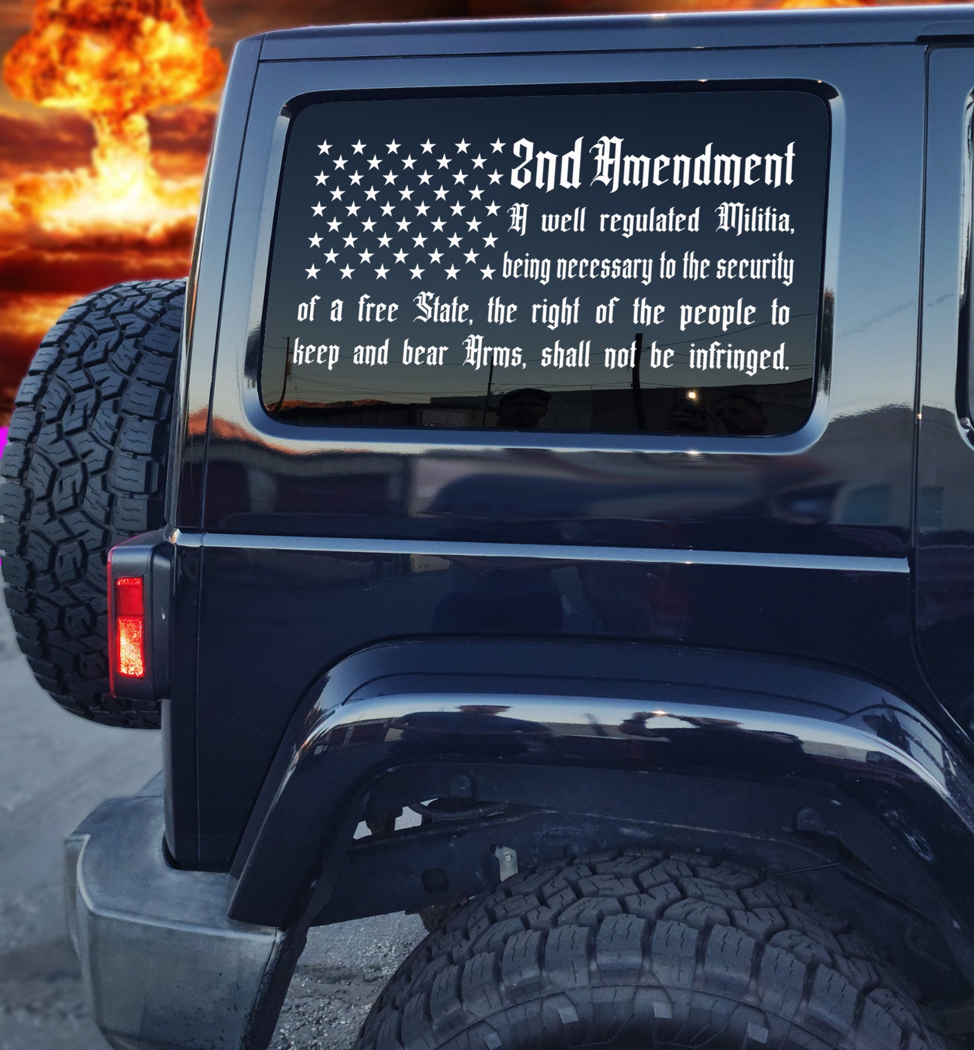 American Flag 2ND Amendment Vinyl USA Decal Sticker Truck Window ...