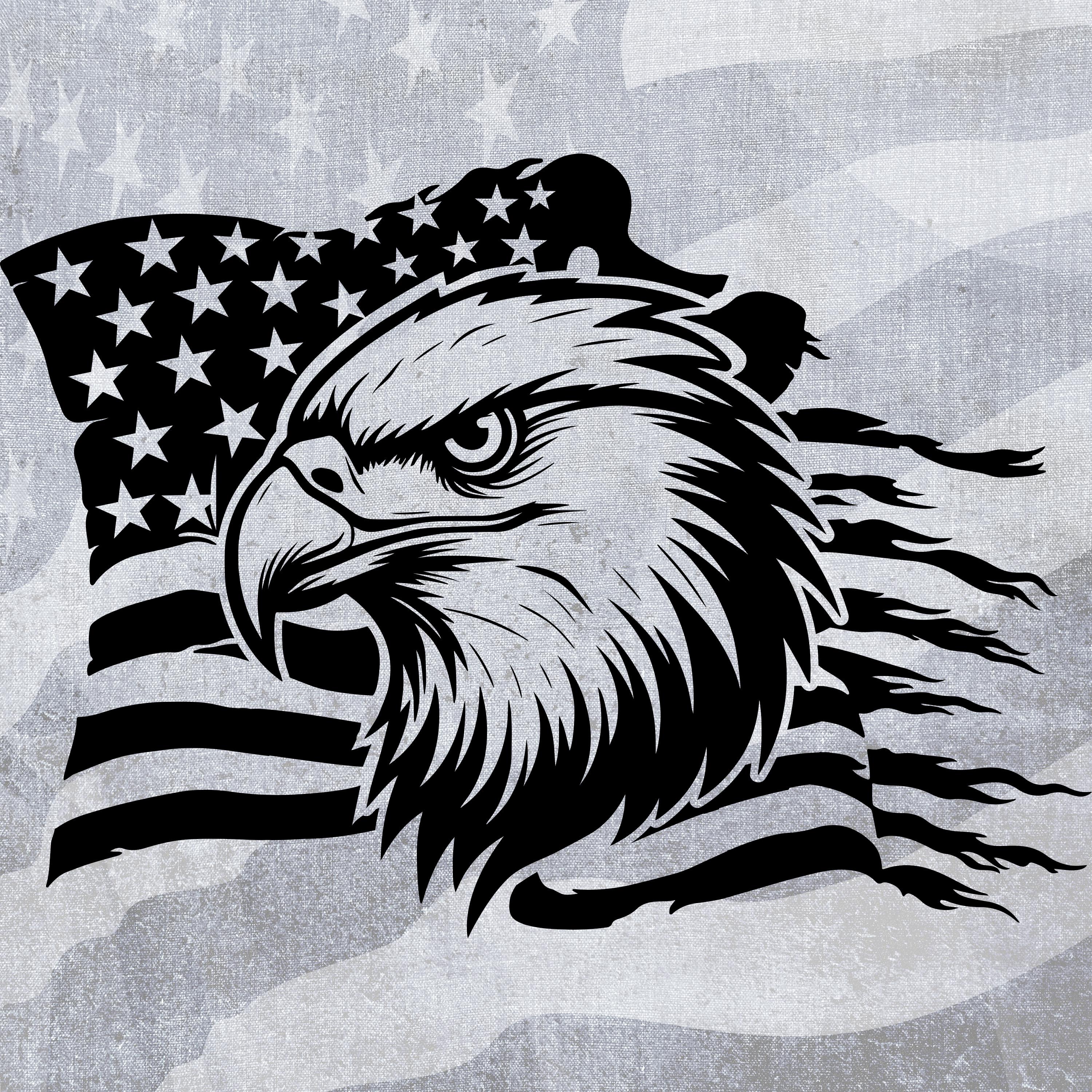 USA Eagle, distressed American Flag, car truck window decal