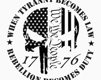 1776 Skull Vinyl Decal | Tyranny Rebellion 2nd Amendment