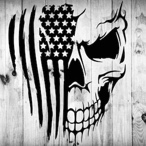 USA skull flag, Skull sticker, Patriotic decal, Truck Car decal skull