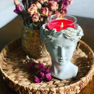 Goddess Bust Planter: Roman Style Concrete Face Planter