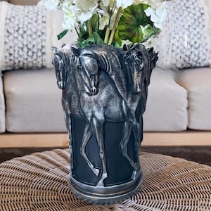 Horse Flowerpot, Horse Statue Vase, Home Decoration, Silver Vase, Horse Sculpture Pot, Horse Planter Christmas Gift