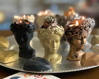 Eternal Elegance: Greek Goddess Head Bust Planter - Roman Inspired Home and Garden Decor