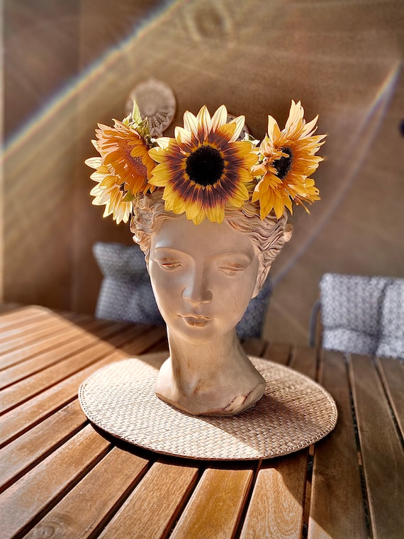 GeLive Head Vaso Per Piante Grasse - Testa In Ceramica Bianca, Con Foro Di Drenaggio, 12x12x11,7 Cm, Per Interni - 5