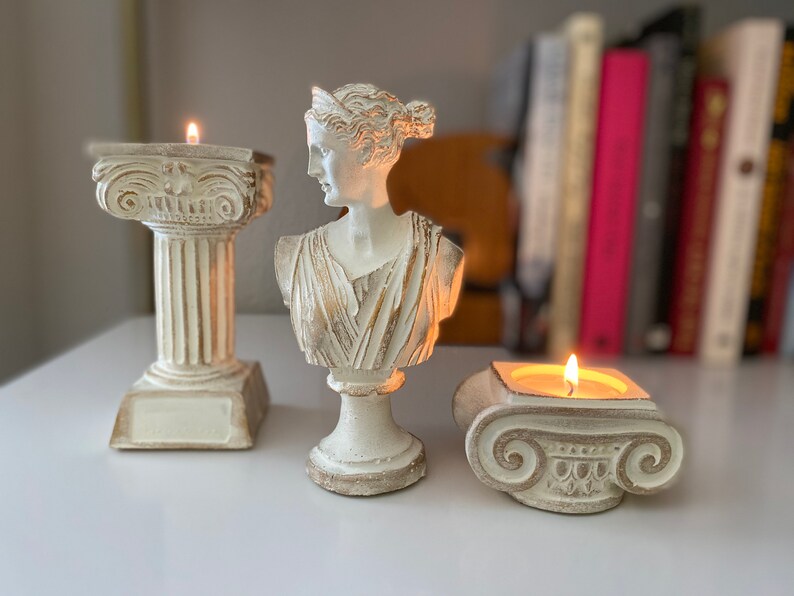 Column Candle Holder Ancient Greek Candlestick Greek Ionic Etsy