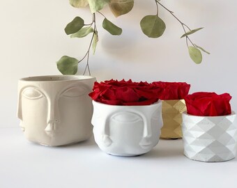 Beton Multi Face Pflanzgefäß, moderner Sukkulententopf, einzigartiges handgemachtes Wohnkulturgeschenk