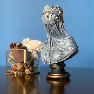 The Veiled Lady Statue, Large Virgin Lady Sculpture, Vintage Antique Bust Statue, Christian Figurines, Veiled Woman Statue, Veiled Virgin