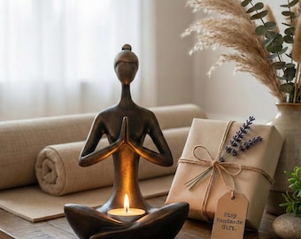 Handmade Yoga Candle Holder: Marble Meditation Decor