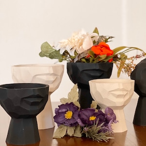 Concrete Face Planter, Unique Design Face Planter, Eco Friendly Decor, Succulent Planter, Face Planter Set, Set of pots Christmas Gift