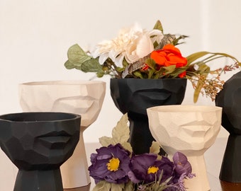 Concrete Face Planter, Unique Design Face Planter, Eco Friendly Decor, Succulent Planter, Face Planter Set, Set of pots Christmas Gift