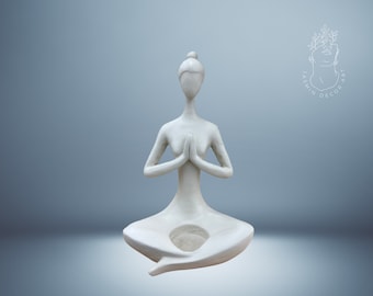 Beautiful woman in a yoga pose, Handmade Yoga Girl Candleholder, Namaste Gifts, Yoga Gifts, Yogi Zen, Relaxation Gift, Yoga Lovers