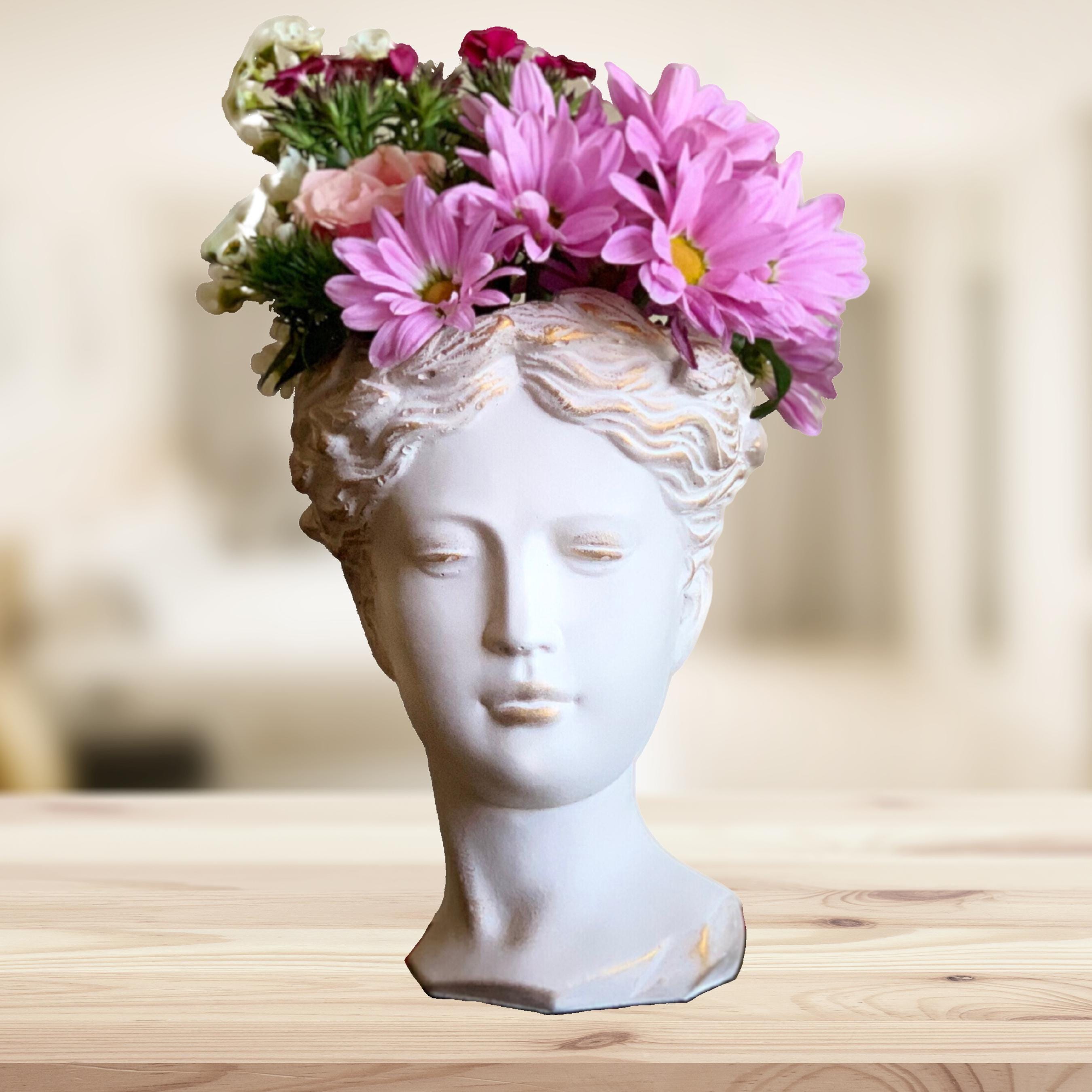 Cement Greek Goddess Head Planter: Indoor Outdoor Statue - Etsy