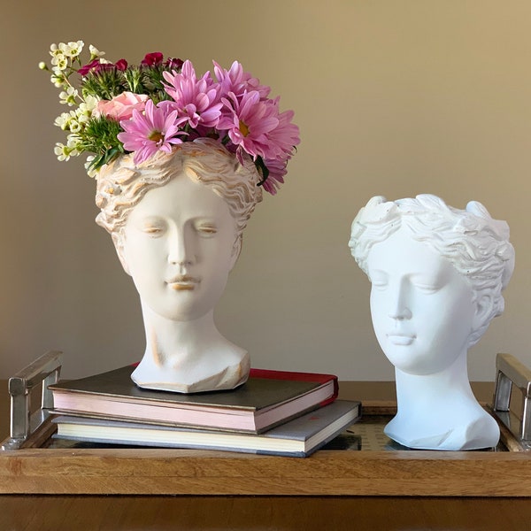 Greek Goddess Head Bust Planter - Timeless Elegance for Your Home and Garden