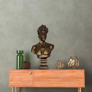 Bronze David Sculpture - Michelangelo Inspired - Marble Powder Art - 17 Inch Statue
