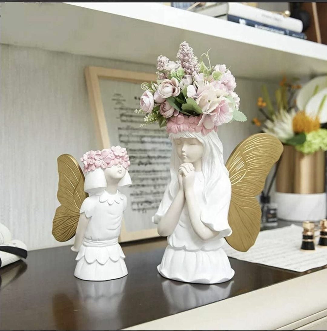 Praying Angel Girl Statue, Angel Sculpture, Open Wings Sculpture, Fairy
