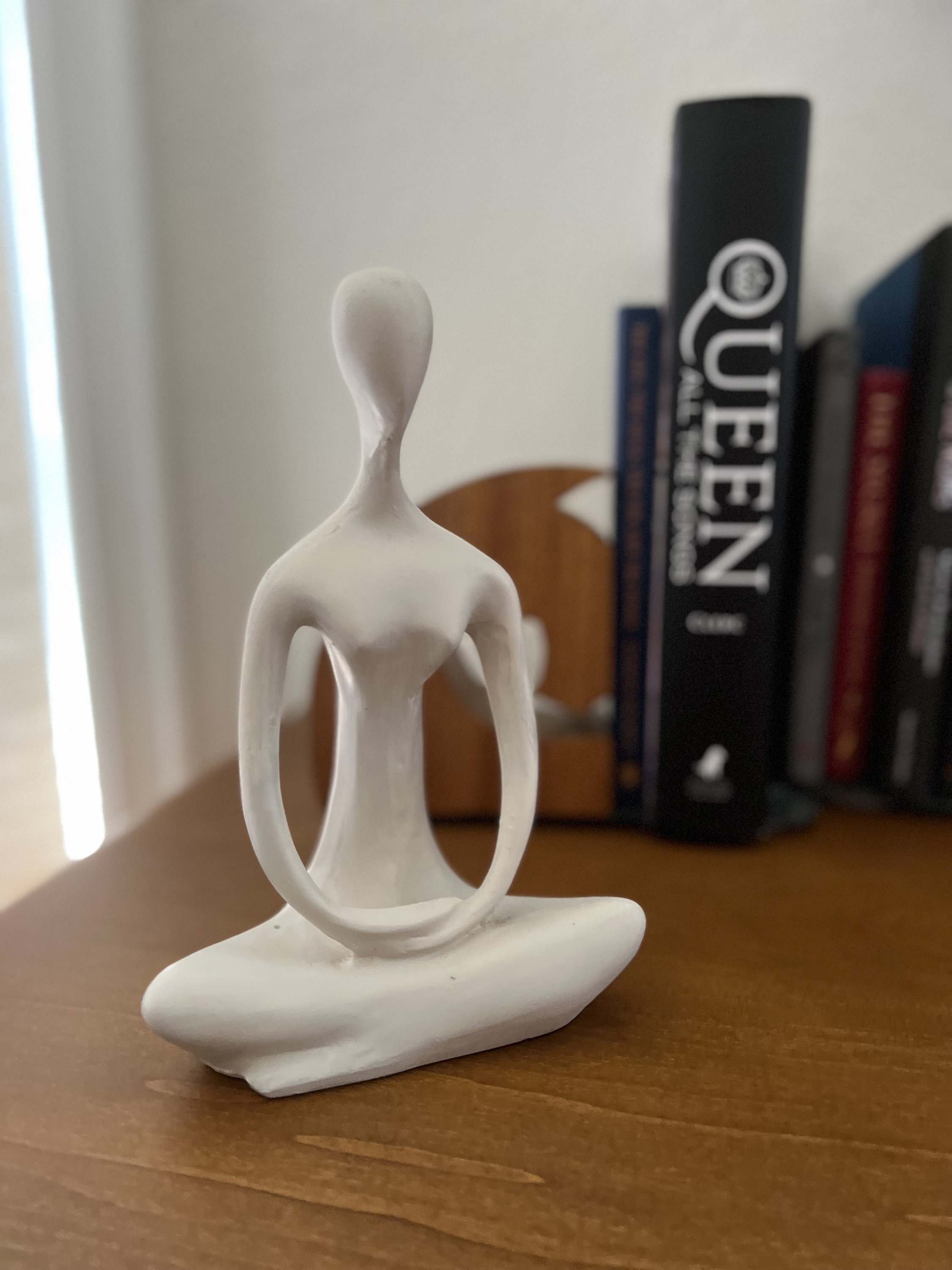 Meditation Yoga Pose Sculpture, Bronze Marble Powder Sculpture