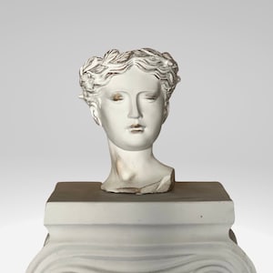 Handmade Concrete Greek Goddess Head Planter: Roman Venus Statue