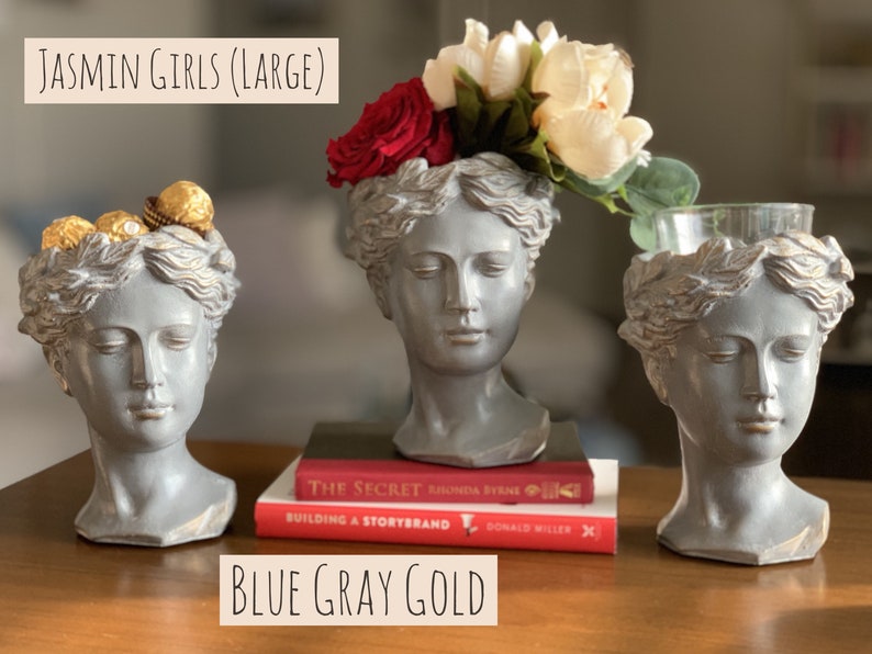 Greek Goddess Female Statue Head Concrete Flower Planter for Etsy Canada