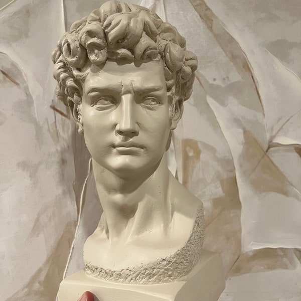 Elegant White David Sculpture - 13” Classic Masterpiece in Marble Powder