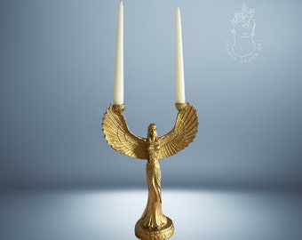 Ancient Egyptian Goddess Isis Large Candle Holder, Candlestick, Home, Office Decoration