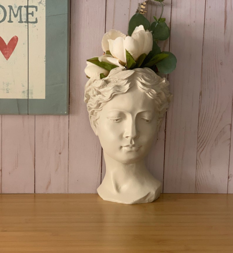Greek Goddess Female Statue Head Wall Flower Planter for Home Etsy