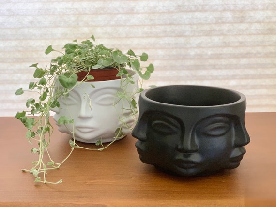 Modern Multi-Face Planter: Marble Powder Plant Pot, Minimalist Home Decor