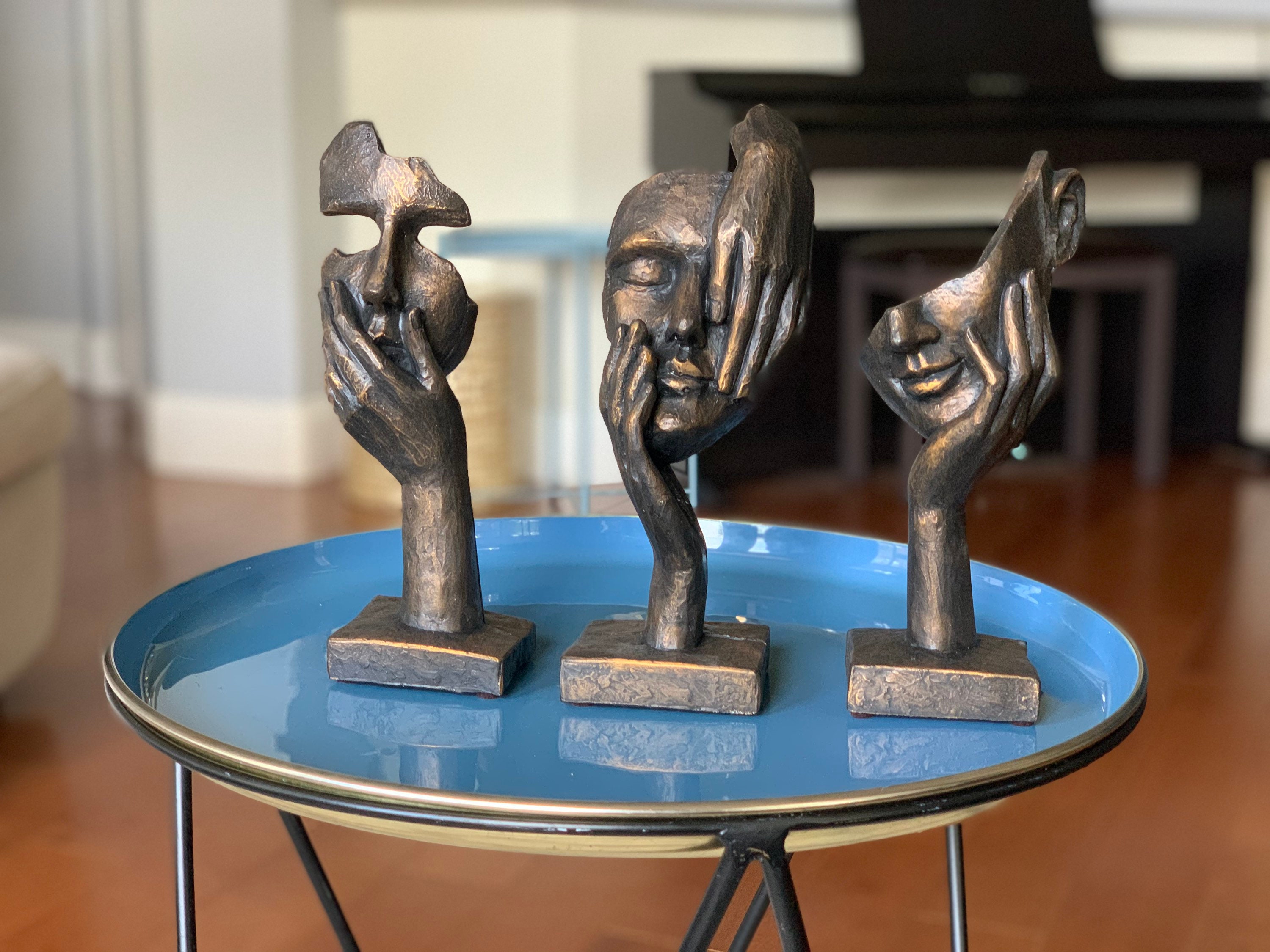 Creative Abstract Decor Statue Face & Hand Statues and Sculptures Home  Office Desk Figurine, Set of 3, Set of 2 Christmas Gift -  Sweden
