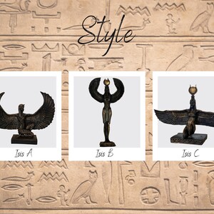 Handmade Egyptian Goddess Isis Statue, Winged Altar Decor image 14