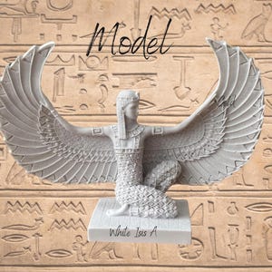 Handmade Egyptian Goddess Isis Statue, Winged Altar Decor image 15